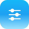Quality And Performance - Payment24 - Payment24 Settings/adjustments icon featuring three horizontal sliders with knobs on a blue rounded square background
