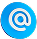 infopayments24com - Payment24 - Payment24 Email icon (at symbol) on a blue circular background, used to contact via email